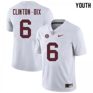 NCAA Youth Alabama Crimson Tide #6 Ha Ha Clinton-Dix Stitched College Nike Authentic White Football Jersey AZ17T56NQ